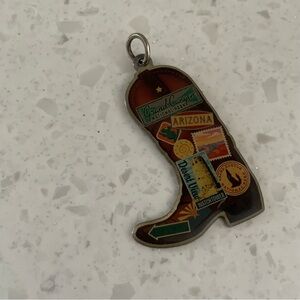 Arizona Grand Canyon Boot Charm Keychain or Necklace Western Southwestern